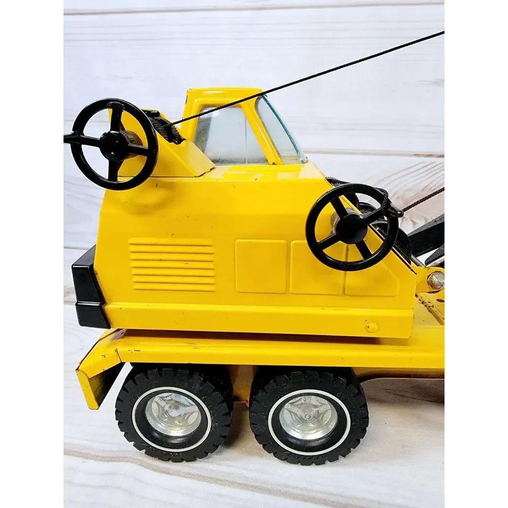 Nylint Vintage Pressed Steel Crane Truck 1:18 Scale Yellow Black Construction